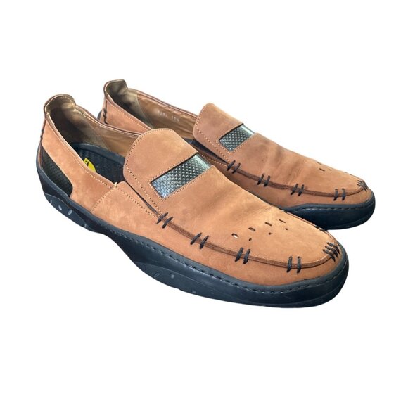 Toschi Mach Loafers Brown Nubuck Leather Driver Shoe CarbonLite Mens 11.5 - Picture 1 of 12